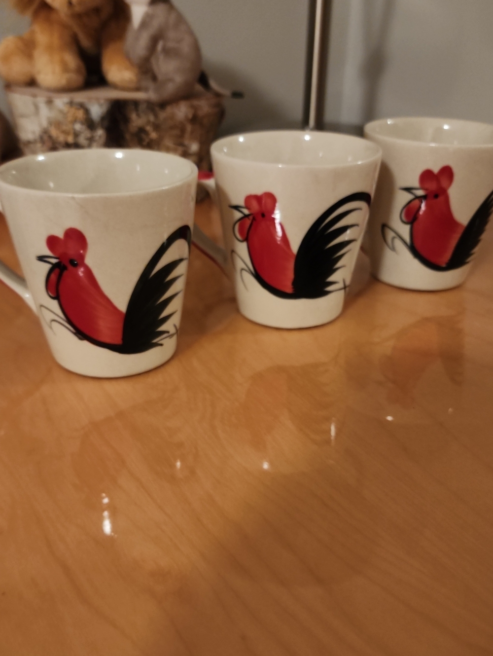 Set Of 3 Mini Rooster Cups